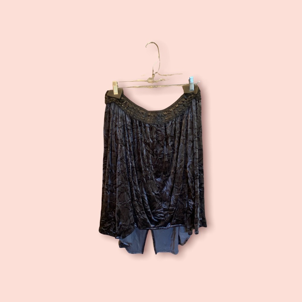 Velvet hi-lo, off the shoulder blouse